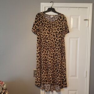 Lularoe Carly Leopard Print Women's Dress